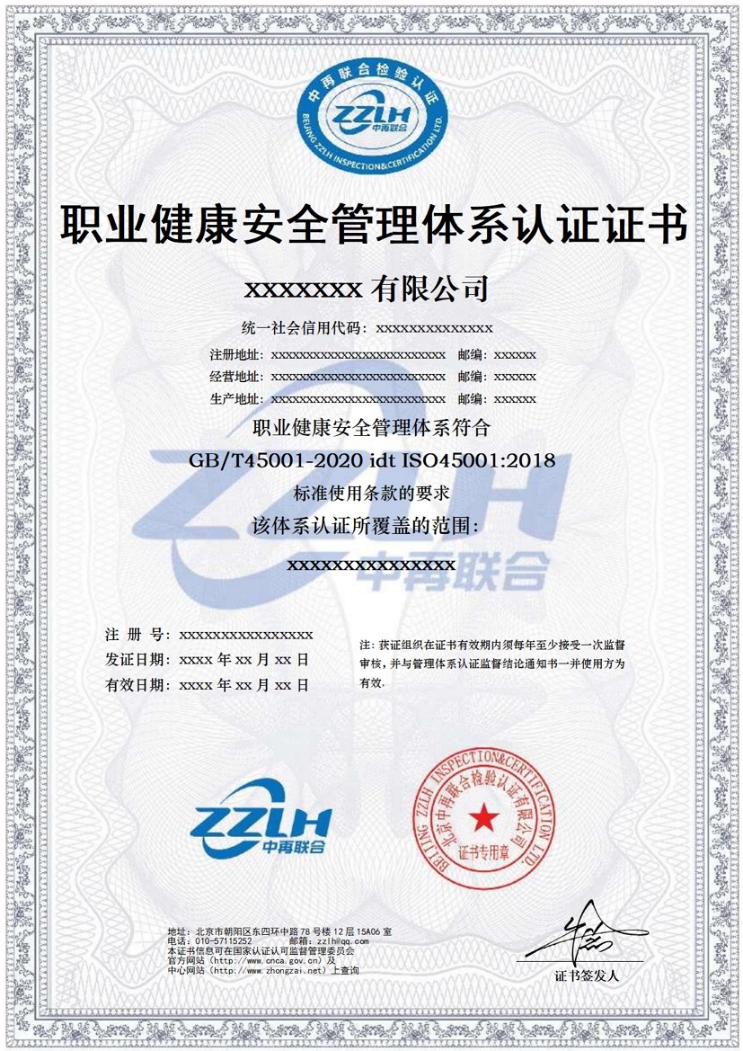 ISO45001职业健康管理体系认证（不带标）